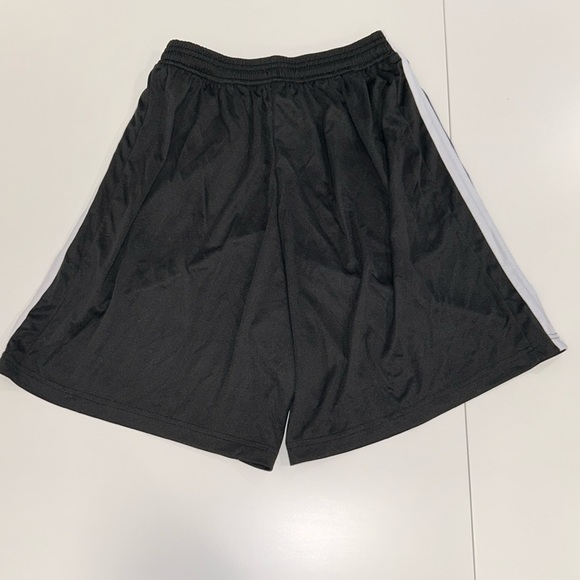 NWOT black & white stripe youth active polyester soccer shorts - Picture 1 of 6